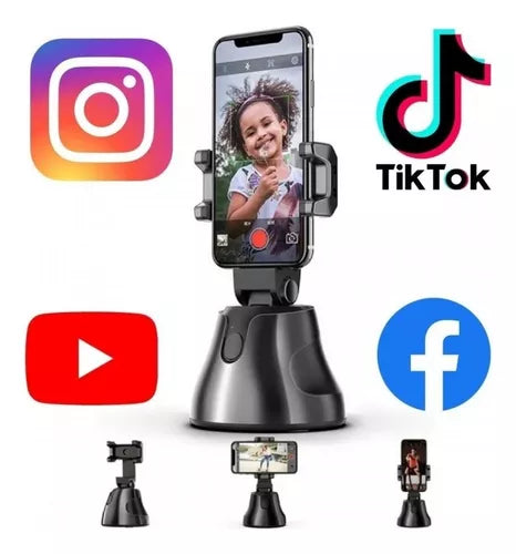 Soporte Celular con Seguimiento Inteligente y Rotación 360°