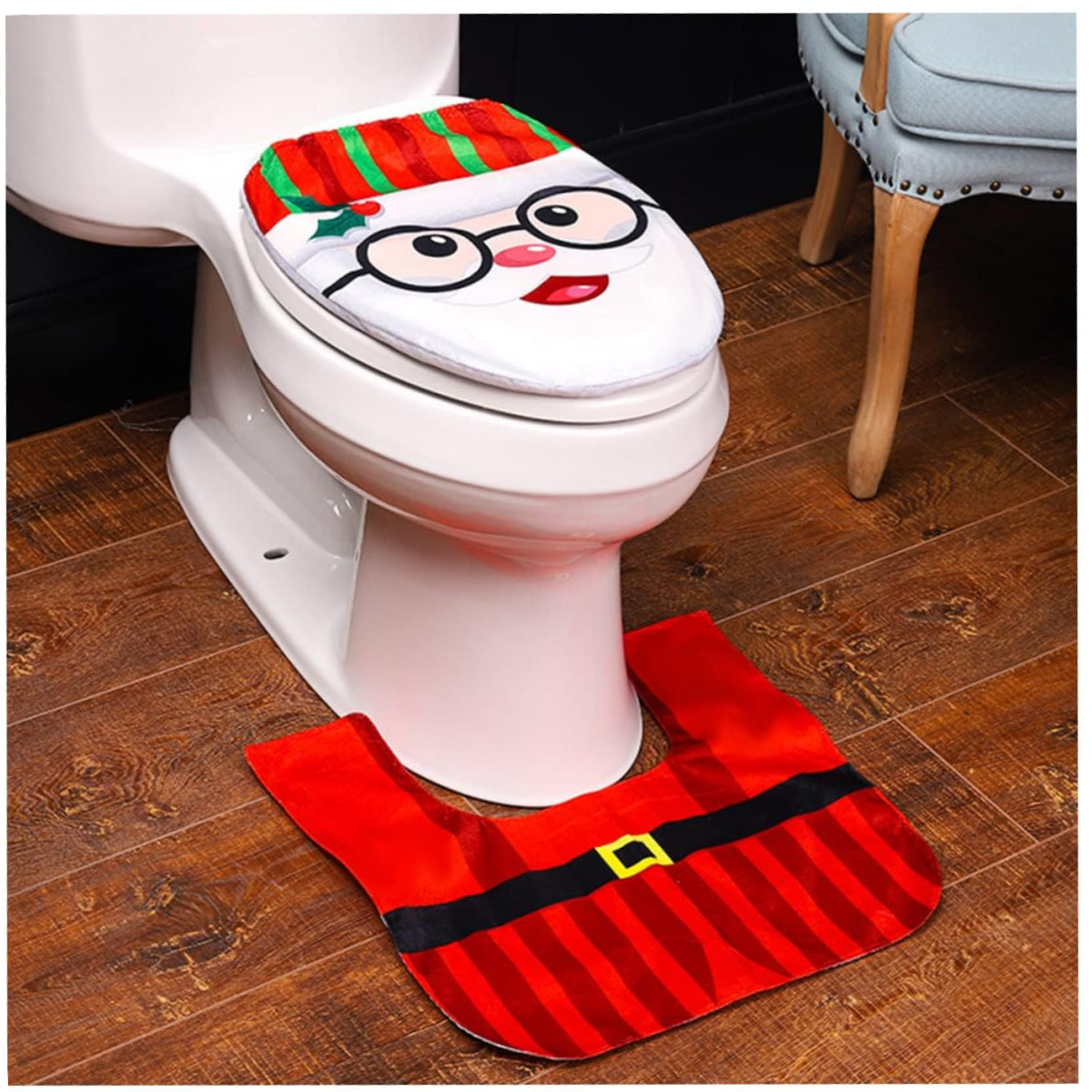 Set Alfombra - Tapa Inodoro Navideño