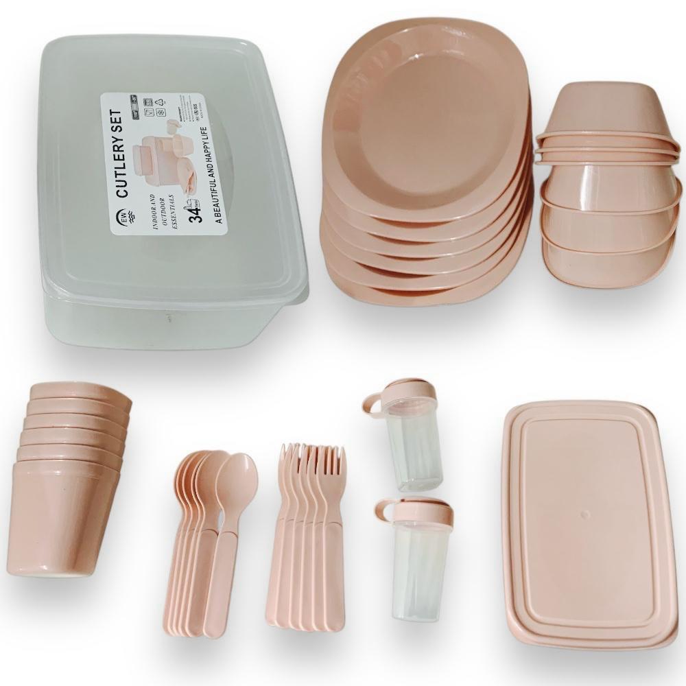Set de Picnic 34 Piezas para 6 Personas – Portátil y Reutilizable