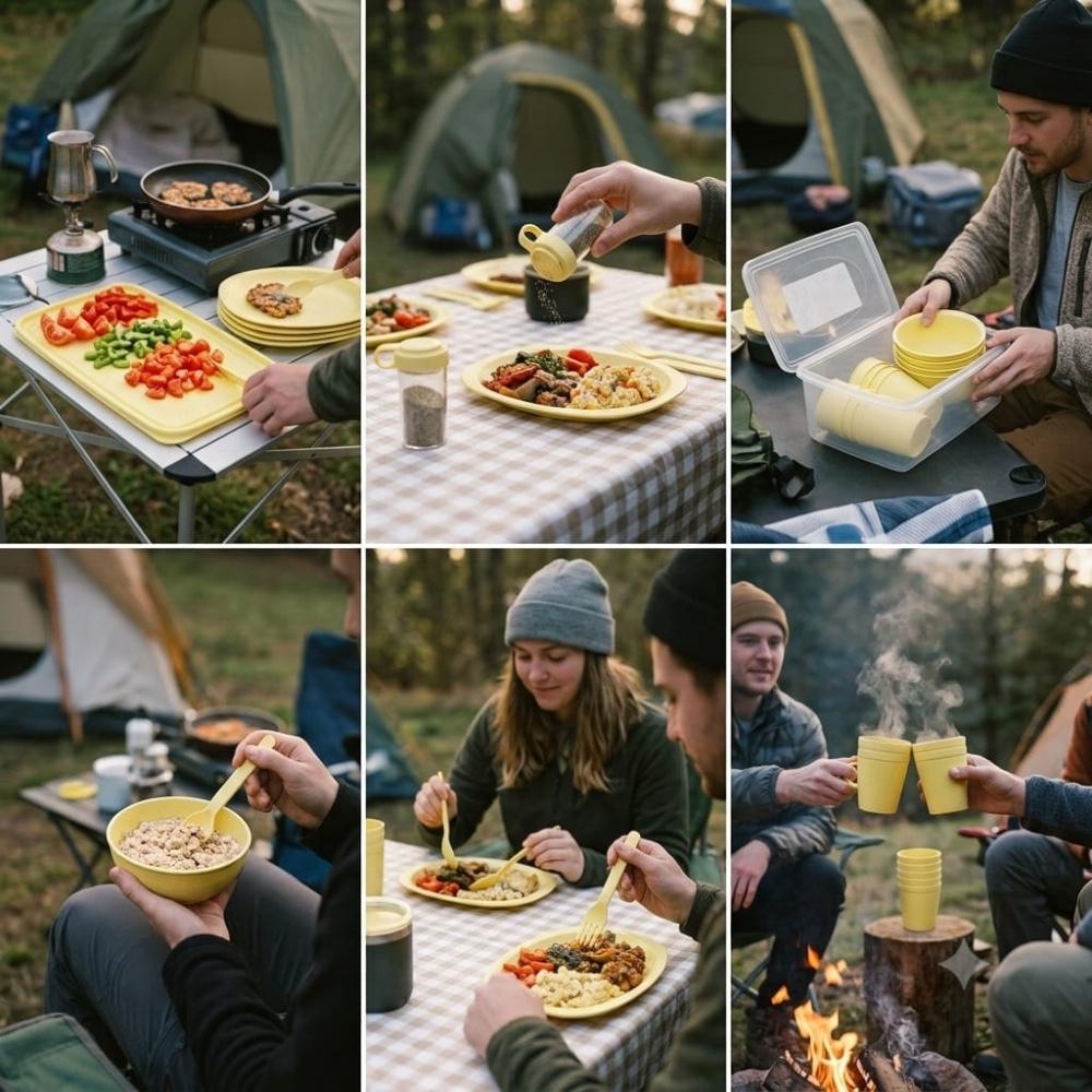 Set de Picnic 34 Piezas para 6 Personas – Portátil y Reutilizable