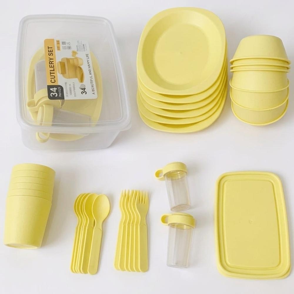 Set de Picnic 34 Piezas para 6 Personas – Portátil y Reutilizable