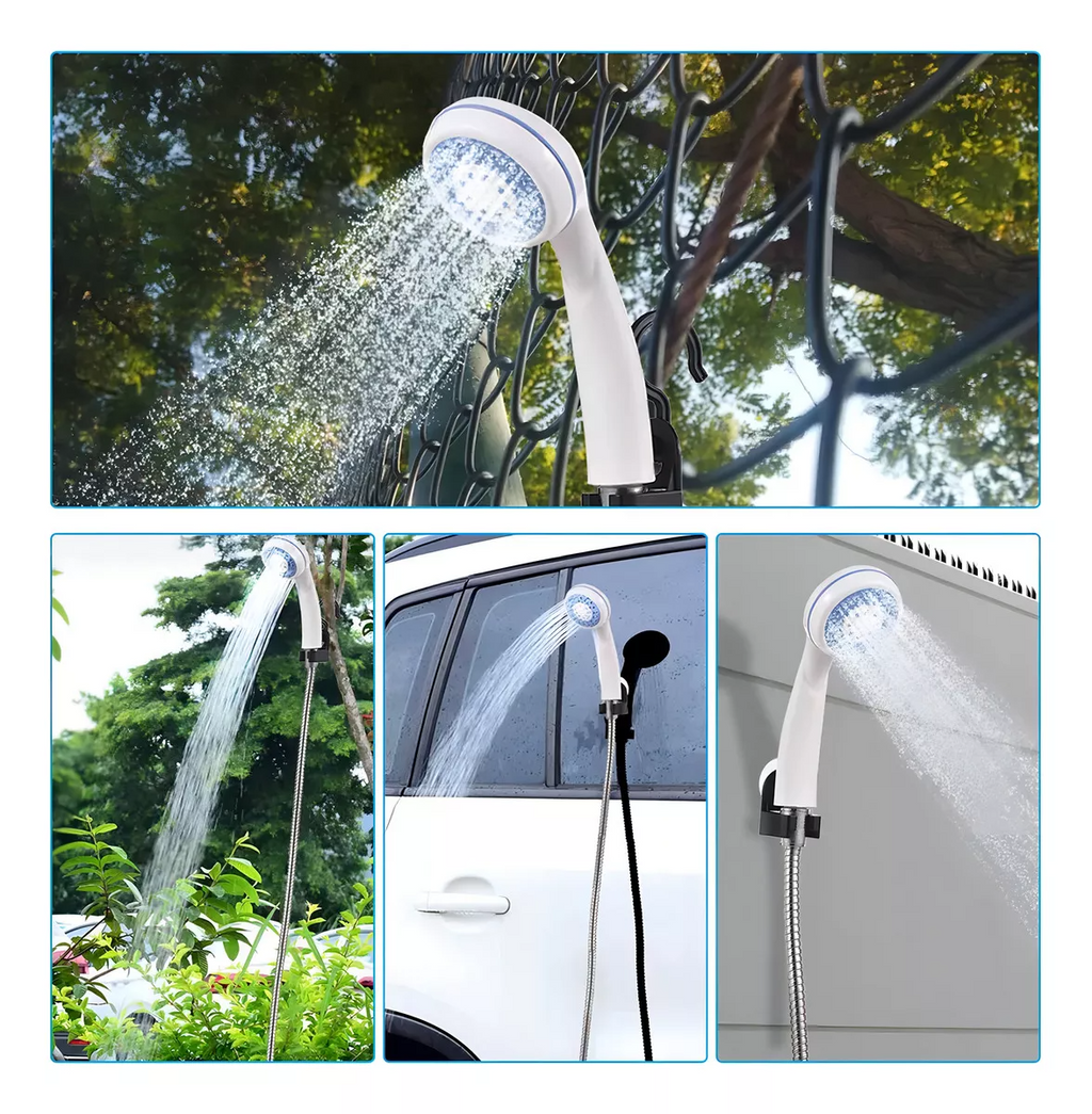 Ducha Portátil Recargable para Camping 2200 mAh – Compacta y Multifuncional