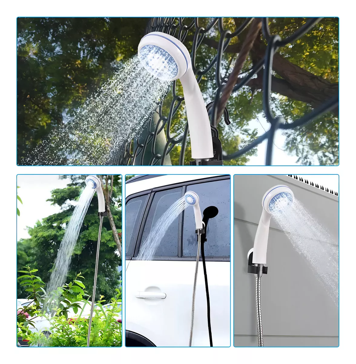 Ducha Portátil Recargable para Camping 2200 mAh – Compacta y Multifuncional