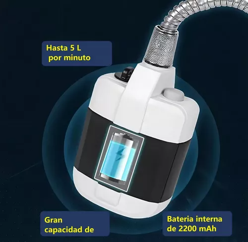 Ducha Portátil Recargable para Camping 2200 mAh – Compacta y Multifuncional