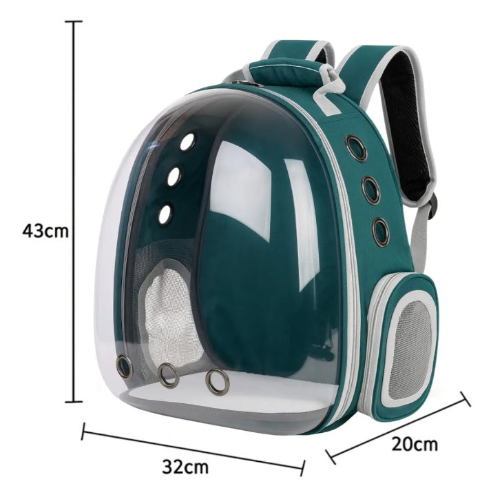 Mochila transportadora transparente para mascota